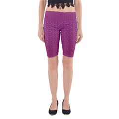 Background Polka Pattern Pink Yoga Cropped Leggings