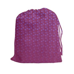 Background Polka Pattern Pink Drawstring Pouch (2xl) by HermanTelo