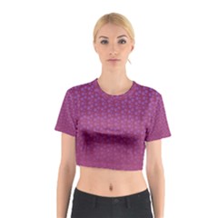 Background Polka Pattern Pink Cotton Crop Top