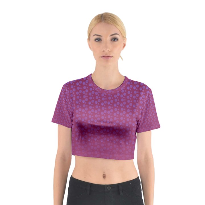 Background Polka Pattern Pink Cotton Crop Top