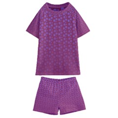 Background Polka Pattern Pink Kids  Swim Tee And Shorts Set