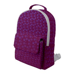 Background Polka Pattern Pink Flap Pocket Backpack (large)