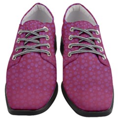 Background Polka Pattern Pink Women Heeled Oxford Shoes