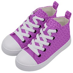 Background Polka Pink Kids  Mid-top Canvas Sneakers by HermanTelo