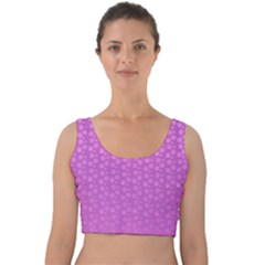 Background Polka Pink Velvet Crop Top by HermanTelo