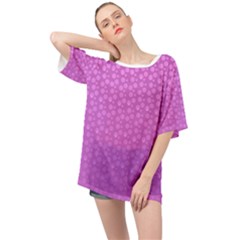 Background Polka Pink Oversized Chiffon Top