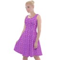 Background Polka Pink Knee Length Skater Dress View1