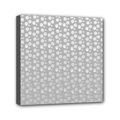 Background Polka Grey Mini Canvas 6  X 6  (stretched)