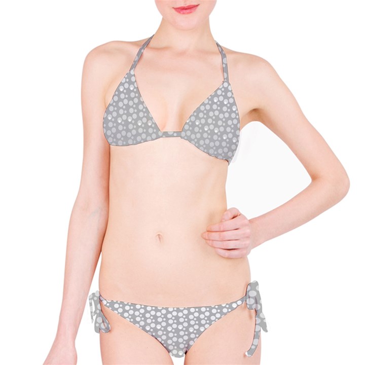 Background Polka Grey Classic Bikini Set