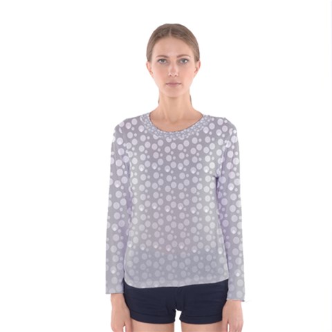 Background Polka Grey Women s Long Sleeve Tee by HermanTelo