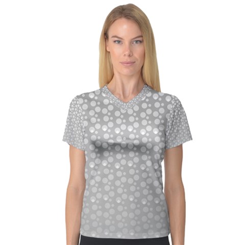 Background Polka Grey V-neck Sport Mesh Tee by HermanTelo