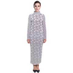 Background Polka Grey Turtleneck Maxi Dress