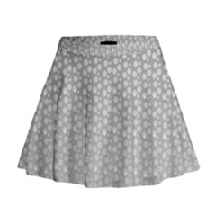 Background Polka Grey Mini Flare Skirt