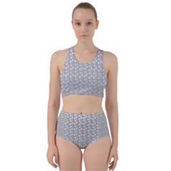 Background Polka Grey Racer Back Bikini Set