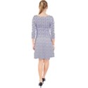 Background Polka Grey Quarter Sleeve Front Wrap Dress View2