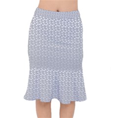 Background Polka Grey Short Mermaid Skirt