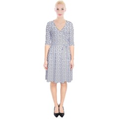 Background Polka Grey Wrap Up Cocktail Dress by HermanTelo