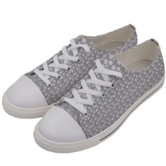 Background Polka Grey Women s Low Top Canvas Sneakers