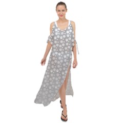 Background Polka Grey Maxi Chiffon Cover Up Dress