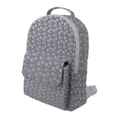 Background Polka Grey Flap Pocket Backpack (large)