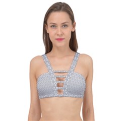 Background Polka Grey Cage Up Bikini Top