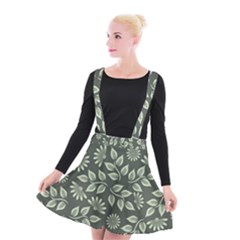 Flowers Pattern Spring Nature Suspender Skater Skirt