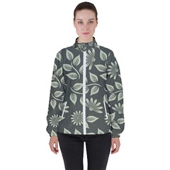 Flowers Pattern Spring Nature Women s High Neck Windbreaker by HermanTelo