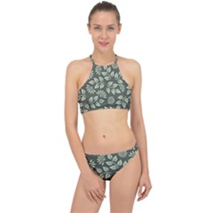 Flowers Pattern Spring Nature Racer Front Bikini Set