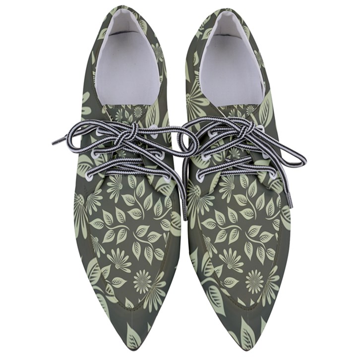 Flowers Pattern Spring Nature Women s Pointed Oxford Shoes