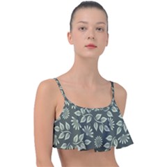 Flowers Pattern Spring Nature Frill Bikini Top