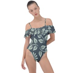 Flowers Pattern Spring Nature Frill Detail One Piece Swimsuit