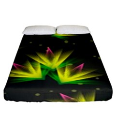 Floral Abstract Lines Fitted Sheet (king Size)