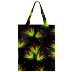 Floral Abstract Lines Zipper Classic Tote Bag