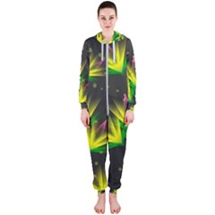 Floral Abstract Lines Hooded Jumpsuit (ladies) 