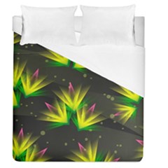 Floral Abstract Lines Duvet Cover (queen Size)