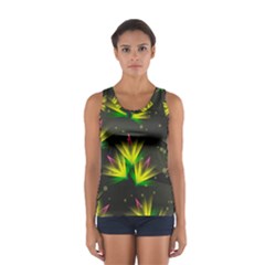 Floral Abstract Lines Sport Tank Top 