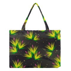 Floral Abstract Lines Medium Tote Bag