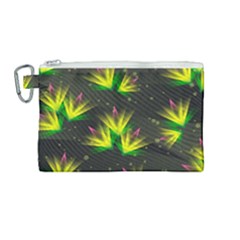 Floral Abstract Lines Canvas Cosmetic Bag (medium)