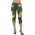 Floral Abstract Lines Lightweight Velour Capri Leggings  View1