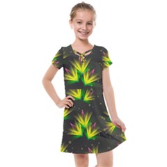 Floral Abstract Lines Kids  Cross Web Dress by HermanTelo