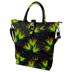 Floral Abstract Lines Buckle Top Tote Bag by HermanTelo