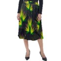 Floral Abstract Lines Classic Velour Midi Skirt  View1