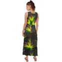 Floral Abstract Lines V-Neck Chiffon Maxi Dress View2