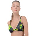 Floral Abstract Lines Knot Up Bikini Top View1