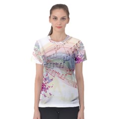 Music Notes Abstract Women s Sport Mesh Tee