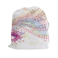 Music Notes Abstract Drawstring Pouch (2xl) by HermanTelo