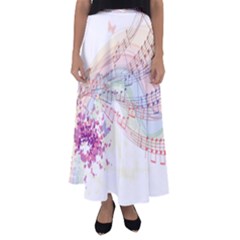 Music Notes Abstract Flared Maxi Skirt