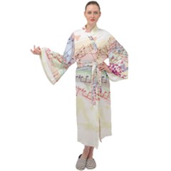 Music Notes Abstract Maxi Velour Kimono by HermanTelo