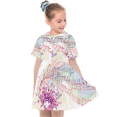 Music Notes Abstract Kids  Sailor Dress