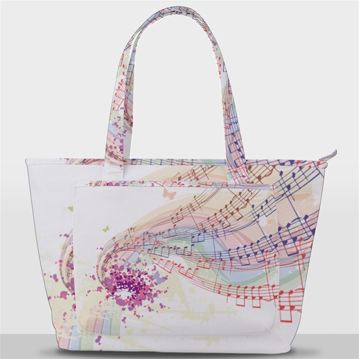 Music Notes Abstract Back Pocket Shoulder Bag 